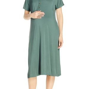 Nesting Olive maternity/nursing nightshirt